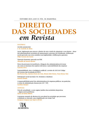 cover image of Direito das Sociedades em Revista Volume 30